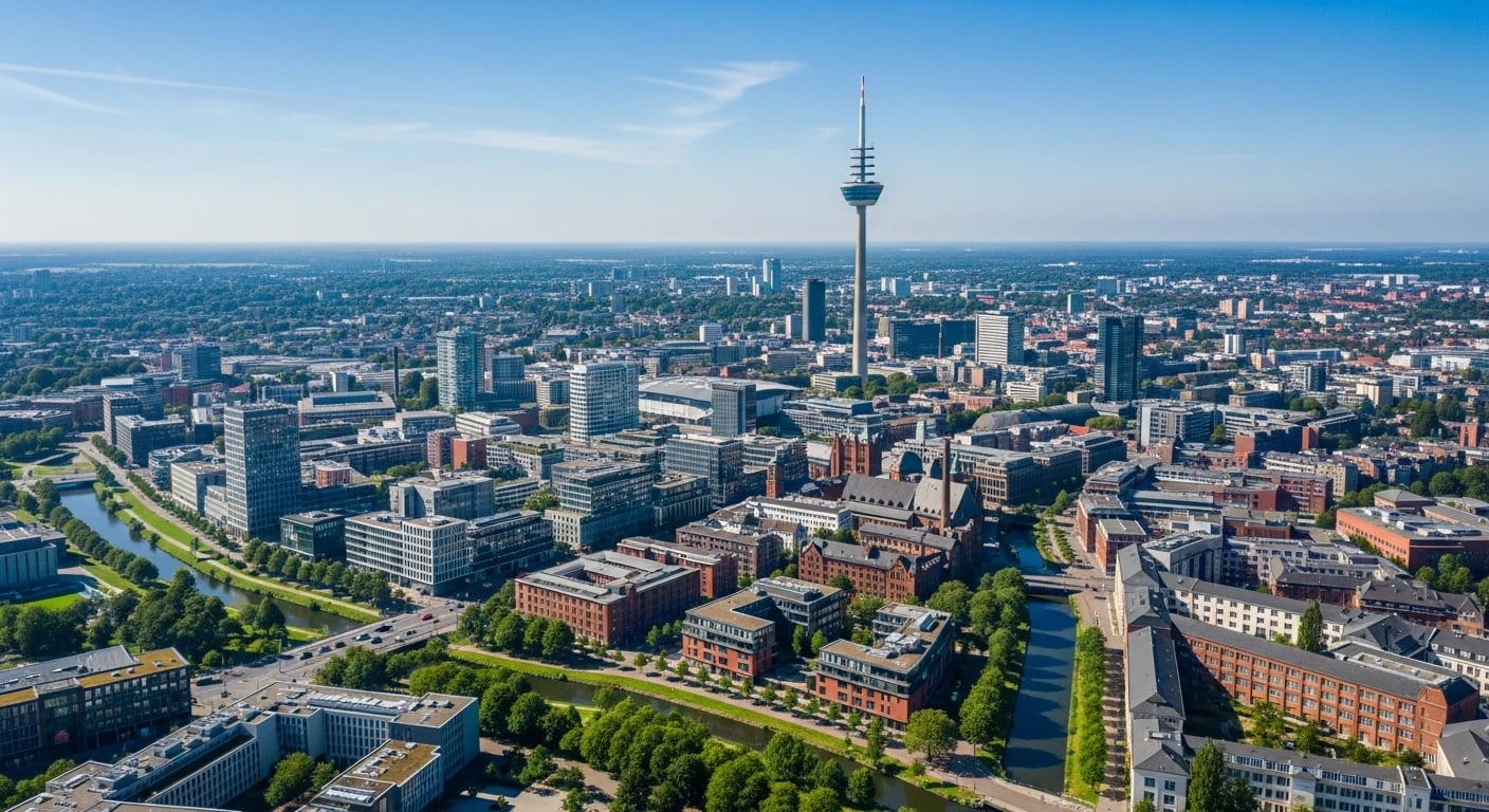 Dortmund Stadtpanorama Westfalenpark – Preiswerte Monteurzimmer im Ruhrgebiet